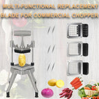 2Pcs 1/4''Replacement Chopper Blade, Commercial Vegetable Chopper Dicer Stainless Steel Blade and Pusher Block for Fruit Cutting Machine Tomato onion French Fries Cutter