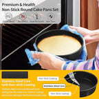 P&P CHEF Non-stick Cake Pan Set of 2,6 Inch Round Baking Cake Pans Tins for Tier Smash Cakes, Non-Toxic & Solid, Stainless Steel Core & Leak-Proof, 2Pcs