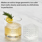 W&P Prism Single Ice Mold, Perfect Etched Large Cube, Slow Melting for Whiskey and Cocktails, Food Grade Premium Silicone, Dishwasher Safe, BPA Free