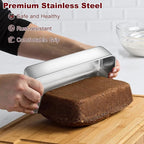 LIANYU Stainless Steel Loaf Pan, 12x5 Inch Large Bread Pan for Baking, Metal Bakeware for Meatloaf, Sourdough Bread, Lasagna, Cake, Healthy & Non Toxic, Oven & Dishwasher Safe