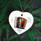 Accordion Ceramic Ornament 2025, Customized Name & Year Accordion Xmas Ornament Gifts for Accordionist, Musical Instrument Ceramic Ornaments Christmas, Accordionist Christmas Ornaments Keepsake Tree