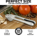 Zulay Kitchen Premium Garlic Press - Durable Garlic Masher with Soft, Easy to Squeeze Handle - Garlic Mincer Tool - Sturdy Easy to Clean Garlic Crusher (Slate Gray)