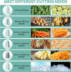 6 in 1 Rotary Cheese Grater Hand Crank with 6 Stainless Steel Blades, Cheese Shredder with Reinforced Suction Base, Grater For Cheese, Vegetables, Nuts and Ice, Easy to Clean