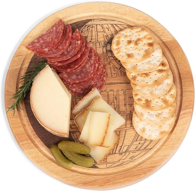 PICNIC TIME Star Wars Death Star Circo Cheese Board and Knife Set, Charcuterie Board Set, Wood Cutting Board, (Parawood)