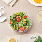 [18 oz. 150 Sets Clear Plastic Salad Bowls with Airtight Lids Disposable To Go Mixing Containers Serving for Fruit, Quinoa, Lunch and Meal Prep