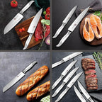 Japanese Knives Set for Kitchen, Magnetic Knife Set with Block and Sharpener, Stainless Steel Knife Set as Gift for Couple, Wedding, Women or Mom with Gift Box, 14 PCS Black Dot