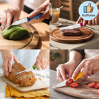 Vegetable and fruit knife set of six, high carbon stainless steel paring knife with ergonomic PP plastic handle, sharp, super sharp kitchen knife set.