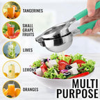 Zulay Kitchen Lemon Squeezer Stainless Steel with Premium Heavy Duty Solid Metal Squeezer Bowl and Food Grade Silicone Handles - Large Manual Citrus Press Juicer and SS Lime Squeezer (Mint)