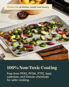 Caraway Non-Stick Ceramic Large Baking Sheet Duo - Naturally Slick Ceramic Coating - Non-Toxic, PTFE & PFOA Free - Perfect for Baking, Roasting, and More - Large (18" x 13") - Marigold