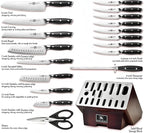 Klaus Meyer Stahl 19 Piece High Carbon Exclusive German Steel Knife Block Set (Black)