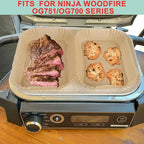 Upgraded Ceramic OG700 Series Griddle Pan & Air Fryer Liners for Ninja Woodfire OG701 OG751B Grill Accessories, Flat Top Griddle Plate for Ninja XSKGRDPLT Woodfire Grill,100 PCS Parchment Paper