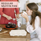 2 Pack Silicone Muffin Pan - Non Stick Collapsible Metal-Reinforced Frame Cupcake Pan with Handles 6 Cup Regular, BPA Free Silicone Muffin Tray, Cupcake Baking Pan Molds for Oven Dishwasher Safe