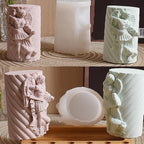 Religion Cylinder Nativity Jesus Angel Soap Resin Casting 3D Nativity Scene Candle Making Molds