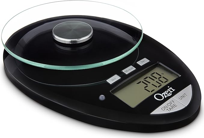 Ozeri Pro II Digital Kitchen Scale with Removable Glass Platform and Countdown Kitchen Timer (1 g to 12 lbs Capacity)