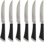 Chicago Cutlery Fusion 6 Piece Forged Premium Steak Knife Set, Cushion-Grip Handles with Stainless Steel Blades, Resists Stains, Rust, & Pitting, Kitchen Knives