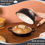 Enamelled Cast Iron Dutch Oven Pot – Dutch Oven For Sourdough Bread Baking – Cast Iron Bread Pot – Black, 6 Quarts, 26cm – by Nuovva
