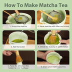 Matcha Whisk Set, 9-Piece Matcha Kit with Bowl (Chawan), Whisk and Holder – Ceramic Matcha Tea Set for Making Matcha Latte – Matcha Set for Starters with Tray and Storage Bag