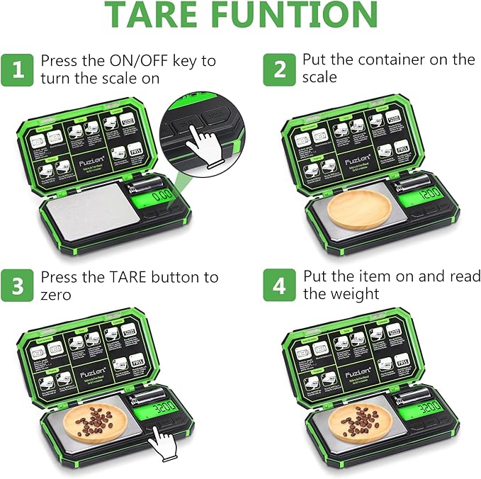 Fuzion TU-X Digital Gram Scale, 200g/0.01g Pocket Herb Scale with 6 Units for Personal Hobbies, Small Scale .01 Gram Accuracy Measuring Jewelry, Food, Powder
