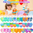 Pop Fidget Toys Bulk Its Valentines Day Gifts for Kids Classroom 30 Pack Valentine Party Favors for Kids Mini Pop Heart Keychain It Fidget Toy Fidgets for Classroom Prizes Birthday Goodie Bag Stuffers