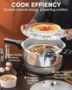 WantJoin 16Qt Aluminum Pressure Cooker w/Release Valve & Multiple Protective Devices,Pressure Canner Compatible with Gas & Induction Cooker,Canner Rack Included