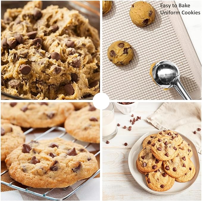 Ice Cream Scoop, Cookie Scoop, 3 Tbsp/ 45 ml/ 1.5 oz Cookie Scoops for Baking, 18/8 Stainless Steel Cookie Scooper for Baking, Ice Cream Scooper with Trigger Release, Cookie Dough Scoop (Red)