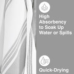 All-Clad Dual-Purpose Kitchen Towels: Highly Absorbent - 100% Cotton, 17"x30" Dish Towels for Cleaning & Drying Dishes & Glassware, 3-Pack, Titanium