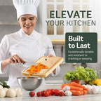 Wood Cutting Boards for Kitchen - Bamboo Cutting Board Gift Set with Deep Juice Groove & Side Handles - Chopping Board Butcher Block for Meat, Vegetables, Charcuterie, Cheese, Serving, or Meal Prep