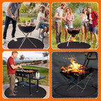 Fire Pit Mat 24'', Fireproof Mat, Deck Protector, Fire Pit Accessories, Burn Barrel, Under Grill Mat, BBQ Mat, Patio Shield, Fire Retardant Base Pad for Outdoors