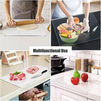 Acrylic Cutting Boards for Kitchen Counter，Clear Cutting Board for Countertop with Lip, Upgraded Thicker Non-Slip Transparent Acrylic Cutting Board for Countertop, for Home or Restaurant (16x12in)