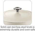 Tramontina Bestow Enameled Cast Iron Dutch Oven Pot with Lid, Round 5.5-quart, Matte White