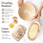 Sourdough Bread Baking Supplies and Starter Kit - Ultimate Bread Making and Sourdough Starter Kit with Proofing Baskets, Sourdough Jar, Bread Lame, Scrapers, and Danish Whisk