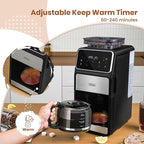 Gevi 10-Cup Grind & Brew Coffee Maker with Built-in Burr Grinder – Programmable Touch Screen, 4-Hour Keep Warm, Permanent Filter, Drip Coffee Machine for Home & Office