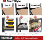 HOMEDANT 5 Tier Laminated Boltless Heavy Duty Garage Storage Adjustable Wide Size Metal Shelving Unit Utility Rack Shelves Organization Multipurpose Shelf Shed Warehouse 47.7"W x 24.1"D x 71.3"H 4Pack