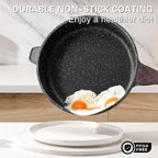 Kordisen Nonstick Deep Frying Pan with Lid, 12 Inch Large Skillet, 5 Qt Non Stick Saute Pan for Cooking, Healthy Induction Cookware, PFOA Free
