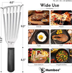 9 Inches Fish Turner, Slotted Fish Spatula Dishwasher Safe NSF, Shovel Black