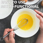 Anaeat Mini Wire Whisks, Set of 4 Portable Stainless Steel Kitchen Tiny Whisk & Egg Beater with Thick Wire - Sturdy Small Mixing Balloon for Cooking, Blending, Whiping, Beating and Stirring (5" + 7")
