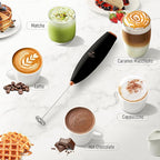 Zulay Kitchen Milk Frother Handheld Electric Whisk with AA Duracell Batteries – Durable Drink Mixer for Coffee, Lattes, Cappuccinos & More - Black Copper