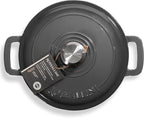 Signature Enameled Cast Iron Dutch Oven, Non-Stick Serving Pot with Tight Fitting Lid for Perfect Roasting, Baking, Sauteing, and Bread Making | 7.4Q (7L) - Oyster Grey