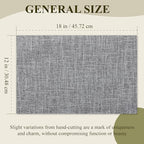 KXN Placemats Set of 8, Dual-Layer Thickened Faux Linen Table Mats, Heat Resistant & Wrinkle-Free, Machine Washable Cloth Place Mats for Kitchen Dining Indoor Outdoor (Light Grey)