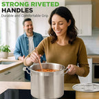 NutriChef 20 Quart Heavy-Duty Stockpot with Stainless Lid - Large Pot for Induction, Gas & Electric Cooktops, Perfect for Soups & Stews