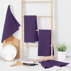 Homaxy 100% Cotton Waffle Weave Kitchen Dish Towels, Ultra Soft Absorbent Quick Drying Cleaning Towel, 13 x 28 Inches, 8-Pack, Eggplant