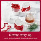 Tovolo Ice Cube Snowman Mold Holiday Ice Molds Silicone Set of 4 Christmas Stocking Stuffer for Adults Fun Festive Ice Sphere Makers
