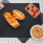 Gartful Silicone Mats for Kitchen Counter, Thicker 0.06", 25 x 17 inches Multipurpose Table Mat, Silicone Pad Desk Work Mat, Nonstick Nonskid Heat-Resistant Pad, Placemat, Black, 2PCS