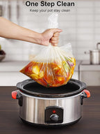SMARTAKE Slow Cooker Liners, Small Size 13"x 15" Disposable Cooking Bags, Fit 1.5QT to 3QT for Slow Cooker, Cooking Trays, Suitable for Oval & Round Pots, 60 Liners