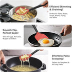 Coukre Silicone Kitchen Cooking Utensils Set with Holder – Heat-Resistant, Food-Grade Kitchen Tools, Spatula, Spoon & Gadgets for Non-Stick Pans, Dishwasher Safe (14, Red)