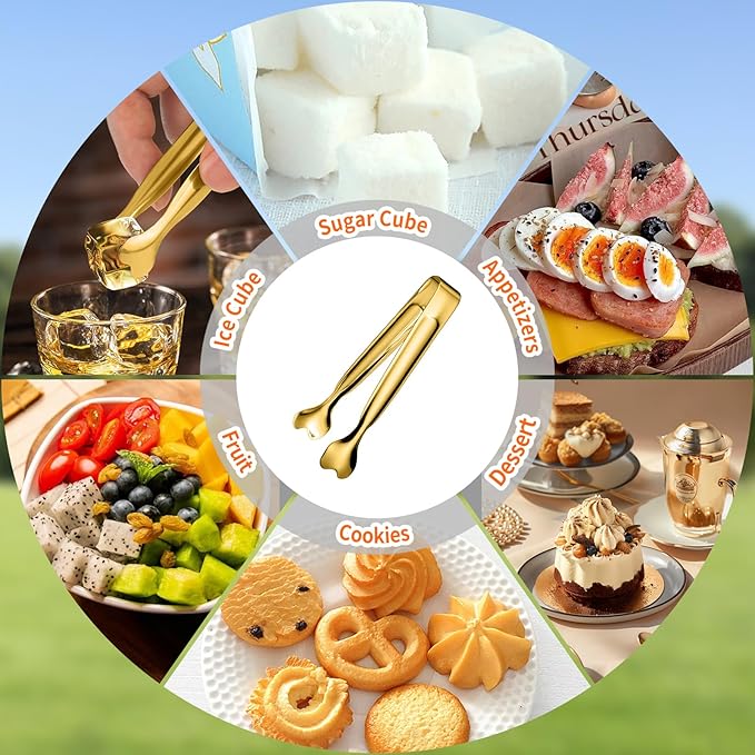 Mini Serving Tongs, Anytrp 18-Packs Stainless Steel Sugar Tongs, 4.3 inch Ice Tongs Kitchen Appetizers Tong for Coffee Bar, Tea Party, Desserts Party, Sugar and Ice Bucket
