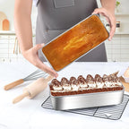 LIANYU Stainless Steel Loaf Pan, 12x5 Inch Large Bread Pan for Baking, Metal Bakeware for Meatloaf, Sourdough Bread, Lasagna, Cake, Healthy & Non Toxic, Oven & Dishwasher Safe