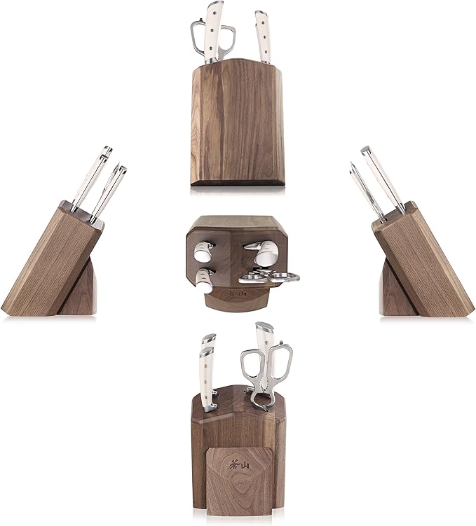 Cangshan S1 Series 1022568 German Steel Forged 5-Piece Starter Knife Block Set, Walnut