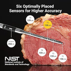 ThermoMaven Wireless Bluetooth Smart Meat Thermometer: Standalone Base, WiFi Thermometer with Sub-1G, 6 Sensors NIST Certified Accuracy, 4 Probes, for Kitchen, BBQ, Grill, Oven, Smoker, Rotisserie