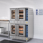KoolMore 38 in. Full Size Double Commercial Liquid Propane Convection Oven 108,000 BTU With Stacking Kit in Stainless-Steel (KM-DCCO54-LP)